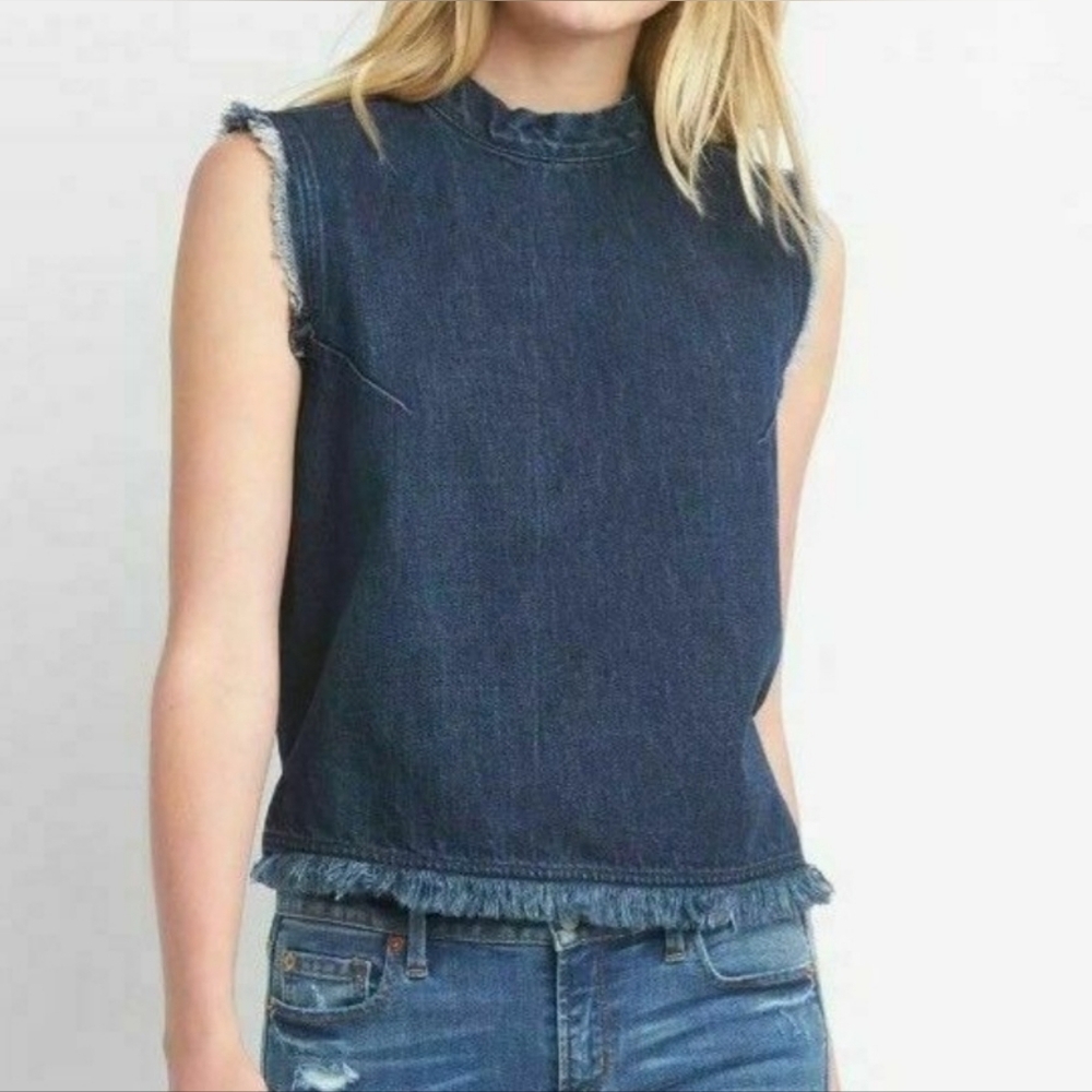 GAP 1969 Black Denim Sleevless Top